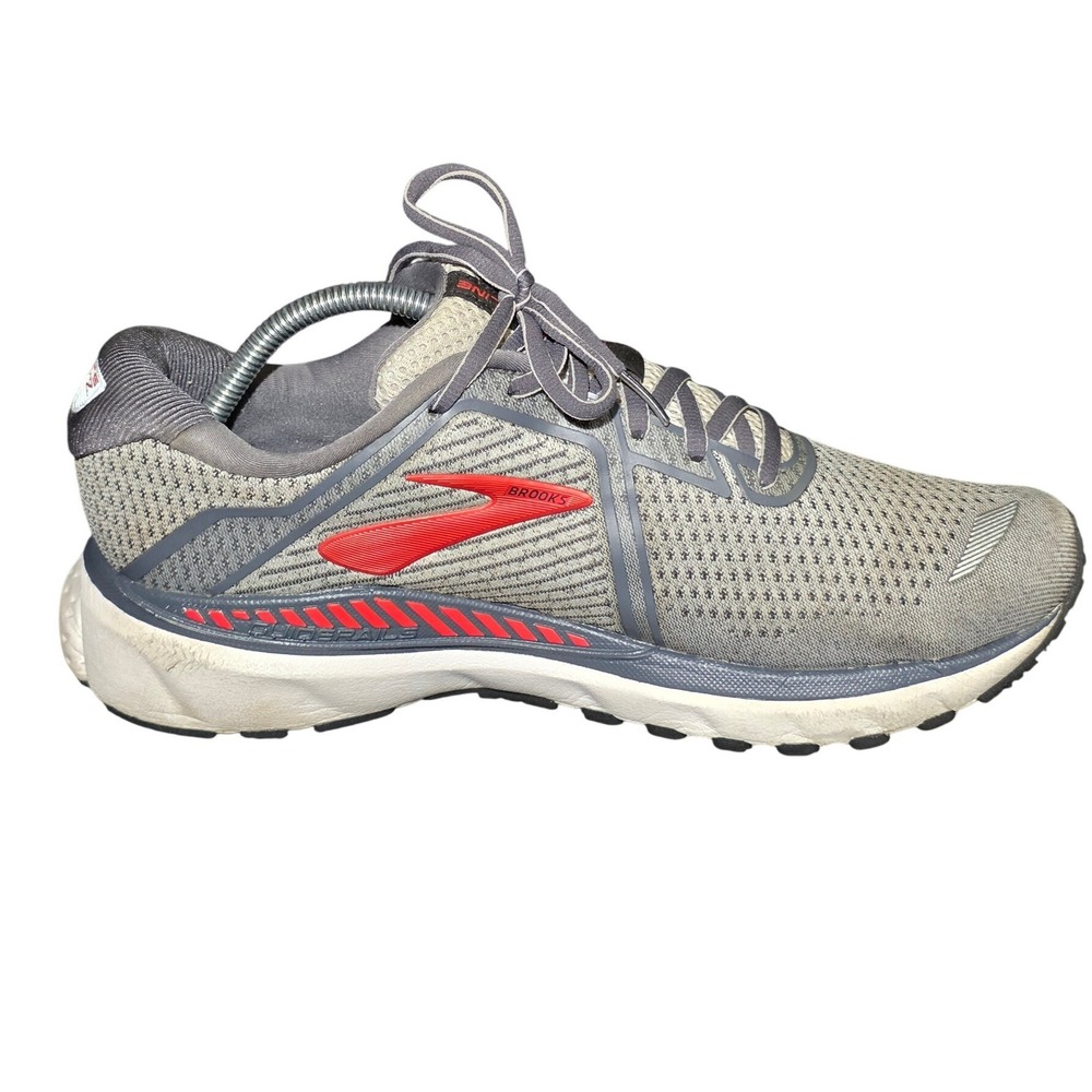 Brooks Adrenaline GTS 20 Womens Running Shoes Grey Red Mesh Sneakers 1202961B068 - Picture 7 of 11